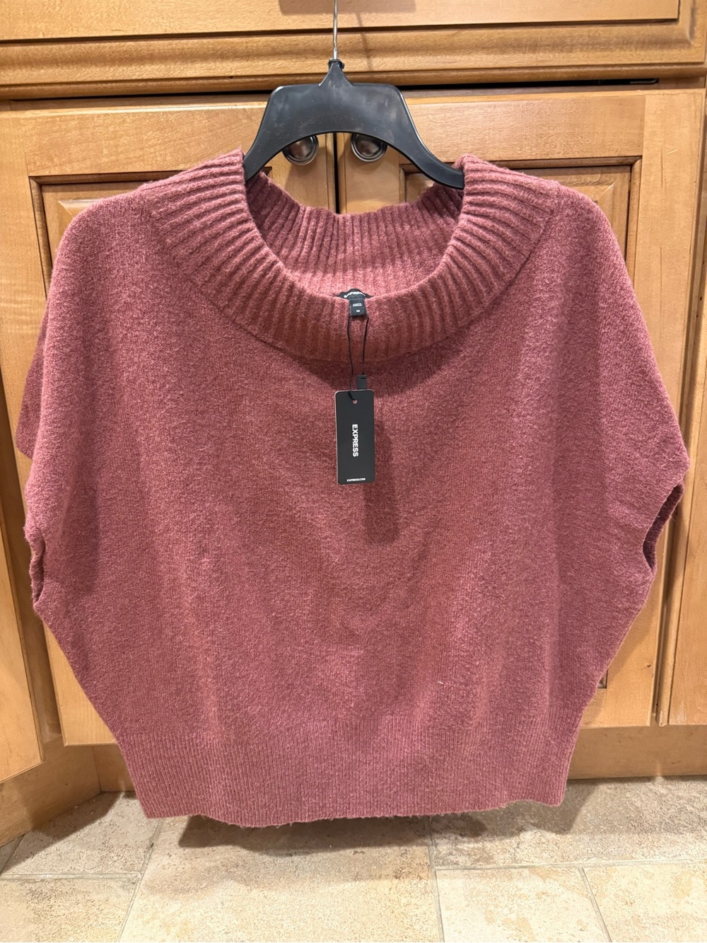 Express Dusty Rose Cowl-Neck Sweater